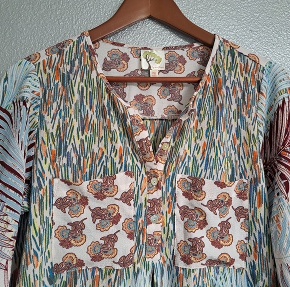 Fig & Flower Anthropologie Patterned Blouse/Tunic    Size M - Picture 9 of 12